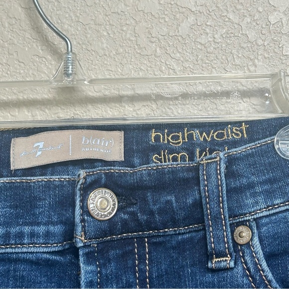 7 For All Mankind b(air) High Waist Slim Kick Flare Jeans Women’s 28 Denim - Picture 5 of 8